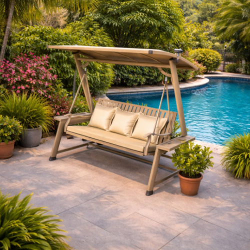 נדנדה תלת מושבית אלורה וויט שמפניה 