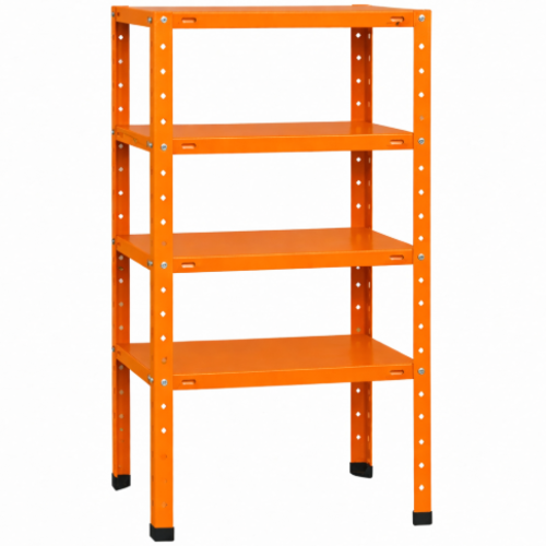 מדף מתכת מודולרי ואסתטי בעיצוב נקי ו דגם פלקסו - צבע כתום 30/60/80