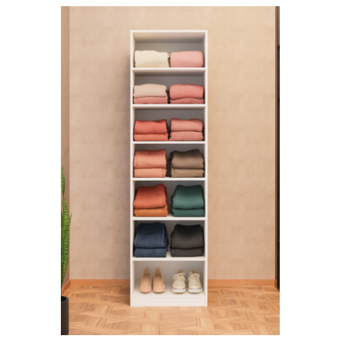 יחידת מדפים צרה / כוורת  לחדר ארונות / חדר שינה רוחב 60 ס"מ דגם ליאם X60-2