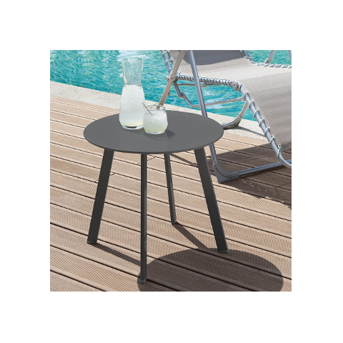 שולחן נמוך קוטר 50 ס"מ דגם סוניה - צבע אפור כהה