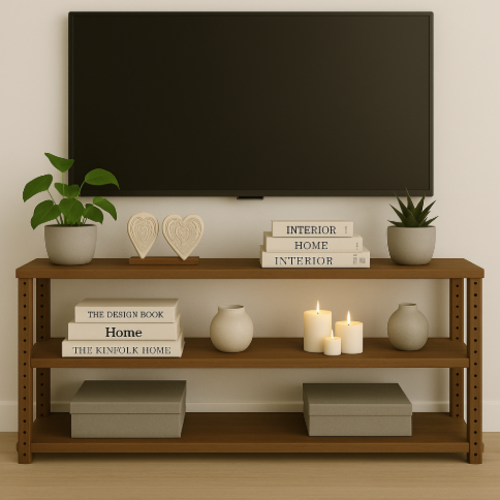 מזנון מתכת אורך 100 ס"מ רוחב 40 ס"מ גובה 60 ס"מ צבע חום