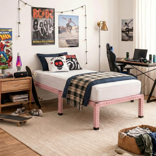 מיטת יחיד מודומוס Axis  מדה 190/90 CM צבע ורוד