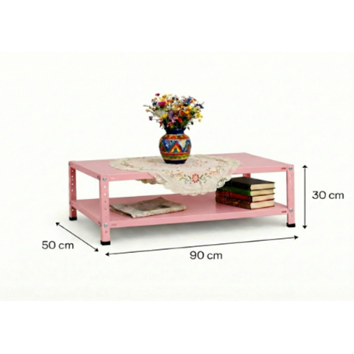 שולחן סלון מתכת 60/90 /50 צבע ורוד