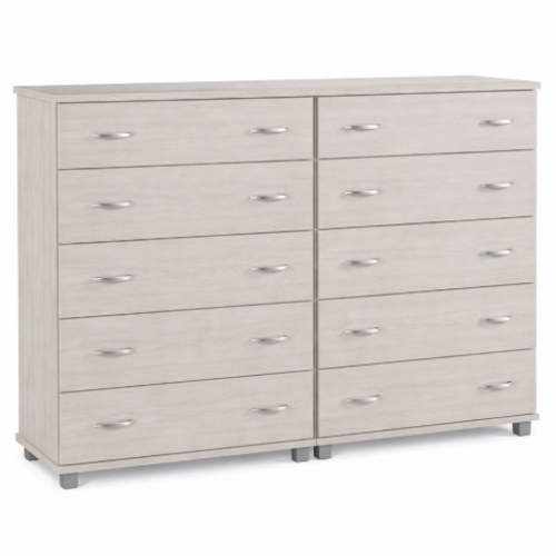 שידת 10 מגירות מהודרת - צבע מייפל מולבןדגם 374/1