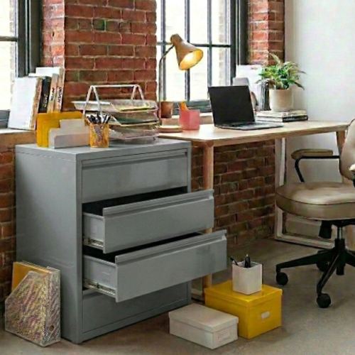 שידה 4 מגירות - צבע אפור