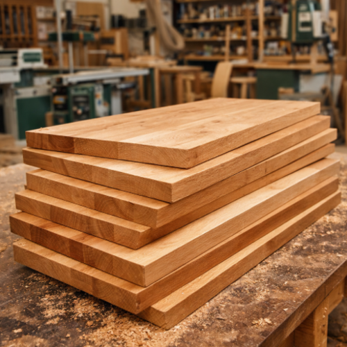 משטח עץ אלון טבעי בעובי 26 מ״מ מידת פלטה 1 מטר מרובע 