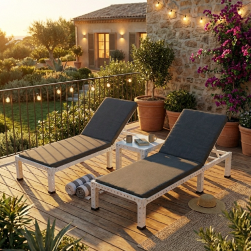 מודומוס TwinWave 192 סט 2 מיטות ושולחן צד - צבע לבן