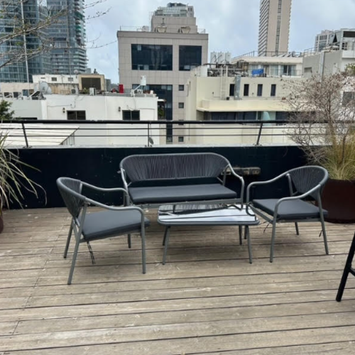 סט סלוני דו מושבי  צבע לבן דגם פאל - צבע אפור