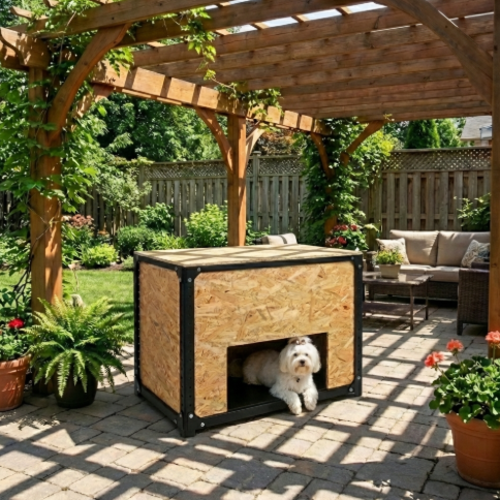 בית מודולרי לחיות מחמד דגם אורבן קיוב צבע שחור