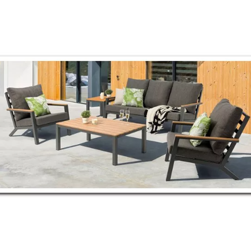 סט ריהוט גינה תלת מושבי דגם טונר - צבע אפור