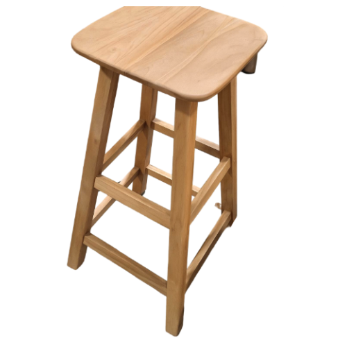 כיסא בר מעץ דגם טימבר־בר 70 מושב מרובע