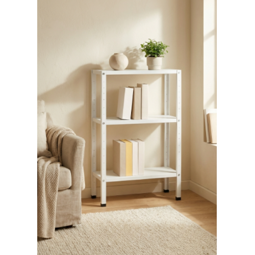 ספריית מתכת מודרנית ואלגנטית דגם אורבה - צבע לבן 30/60/60