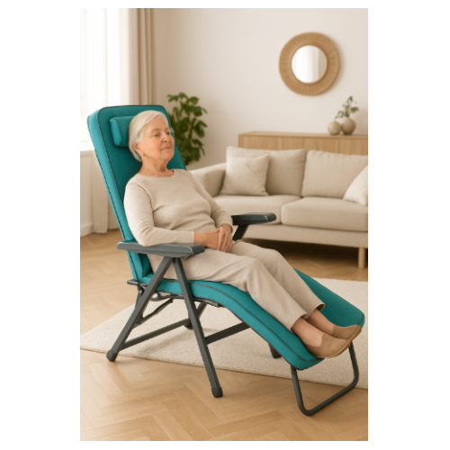 כיסא נוח מתקפל כולל מזרון ומצבים דגם ליברטי תוצרת איטליה - טורקיז