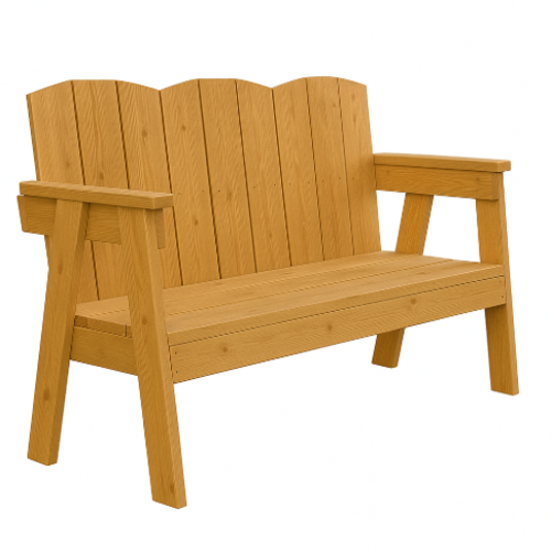 ספסל עץ דגם  “כפרי ” – מושלם לגינה, למרפסת ולכניסת הבית  צבע אלון