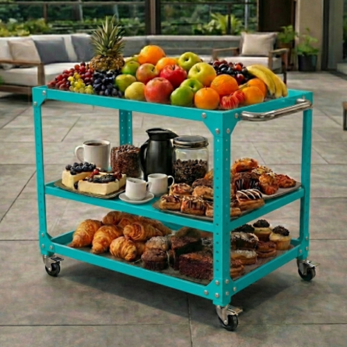 עגלה מודולרית דגם רולינג שף צבע טורקיז