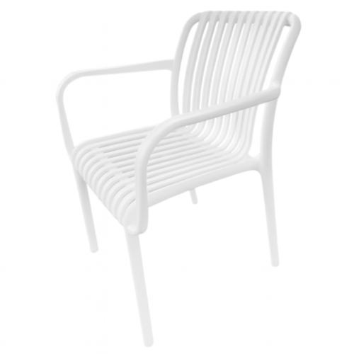 כיסא פלסטיק  כולל ידיות  דגם קליקו  קומפורט - צבע לבן