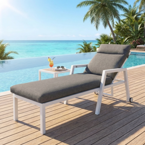 מיטת השיזוף מרינה ליין לבן מתכווננת עם לחצן