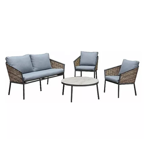 סט ריהוט גן דו מושבי ראטן  - דגם אמסטף 