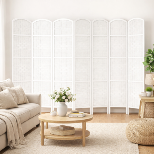 פרגוד קש  7   פנלים – קרם  לבן 