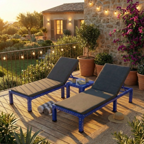 מודומוס TwinWave 192 סט 2 מיטות ושולחן צד - צבע כחול