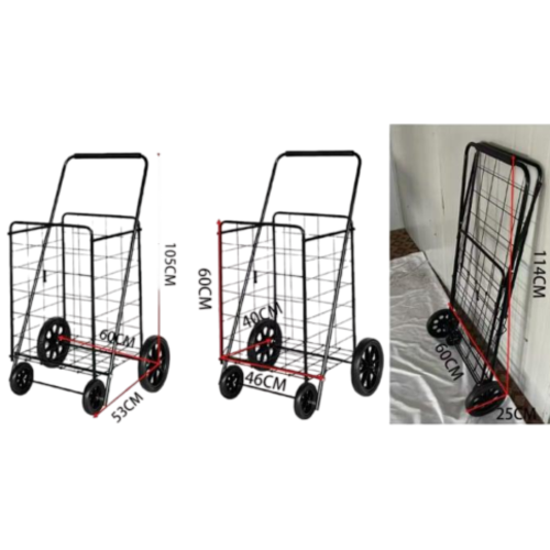 עגלת קניות מתקפלת דגם  סלסה צבע שחור