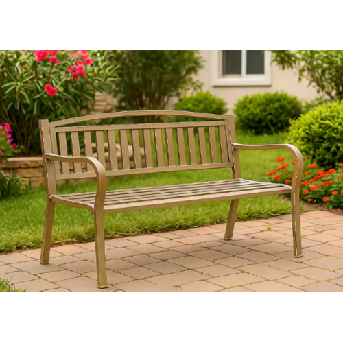 ספסל "פלאזה" – קלאסיקה מודרנית לחצר ולמרפסת צבע שמפניה