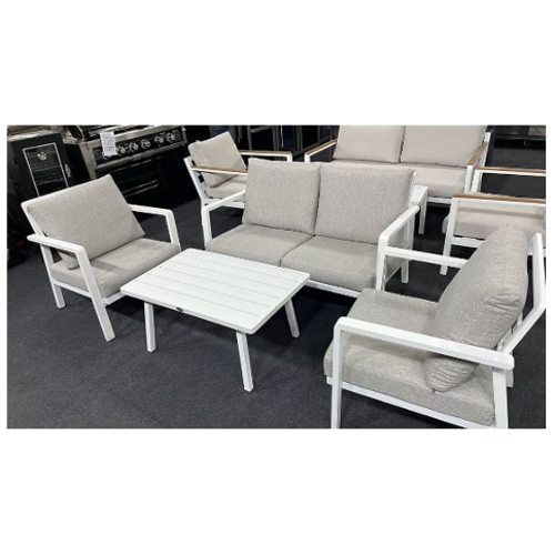 סלון לגינה אלומיניום זוגי דגם HELLES דגם 6909 - צבע לבן