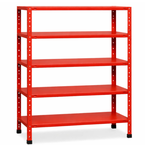 סט מדפי מתכת 5 קומות - 30/120/150 צבע אדום