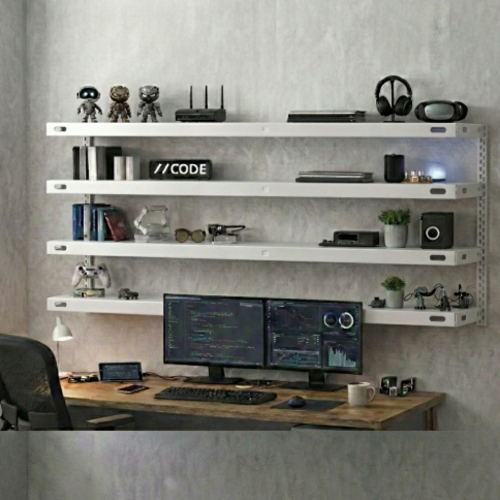 מערכת מדפי קיר מודולרית “ארטיקו 4” 25/100 ס"מ - צבע לבן