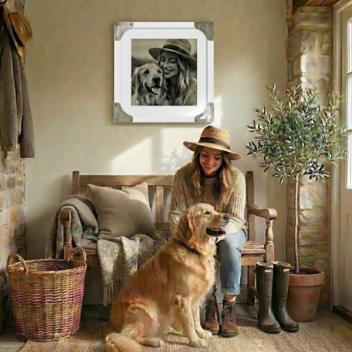 מודומוס פריים ארט – מסגרת תמונה מעוצבת בהתאמה אישית עד 100×100 ס"מ  צבע לבן