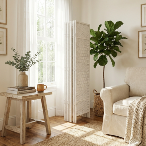 פרגוד מתקפל - 10 - כנפיים נפתח עד 500 ס"מ. מבית H.KLEIN‏ - צבע לבן 