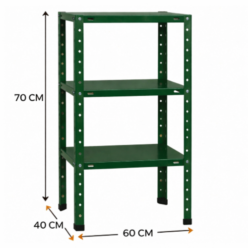 ספריית מתכת מודרנית ואלגנטית דגם אורבה - צבע ירוק  40/60/70 ס"מ
