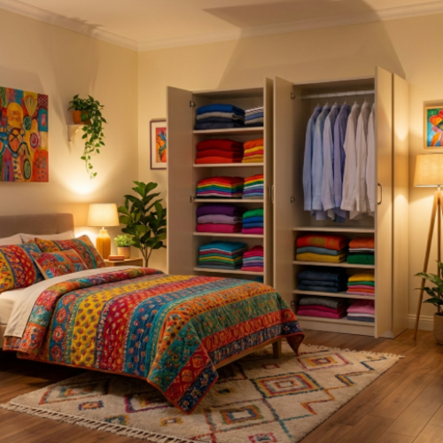 ארון דגם "משי" – 4 דלתות צבע סהרה