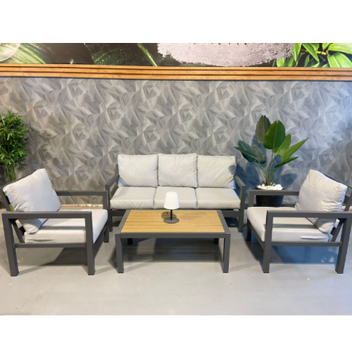 מערכת ישיבה מאלומניום דגם רנסה - צבע אפור