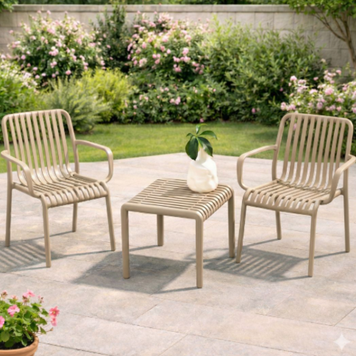 פינת ישיבה זוגית "אורפז" – עמידות ונוחות מושלמת לכל עונה צבע קאמל