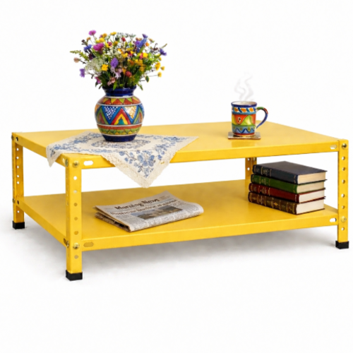 שולחן סלון מתכת 120/60/60צבע צהוב