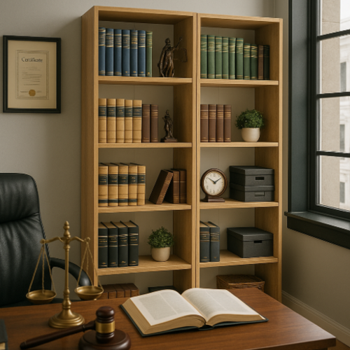 ספריה כפולה דגם עומרי - צבע חום