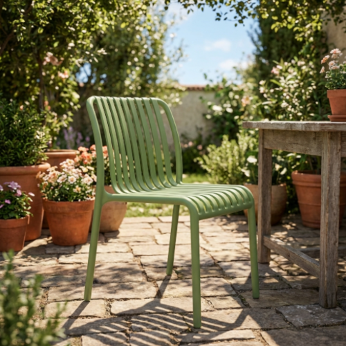 כיסא פלסטיק  ללא ידיות  דגם קליקו  קומפורט - צבע פיסטוק