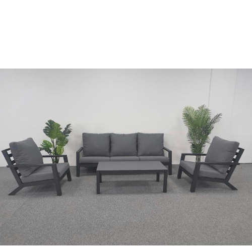 סלון חוץ לגינה דגם פריזנו  תלת אפור כהה