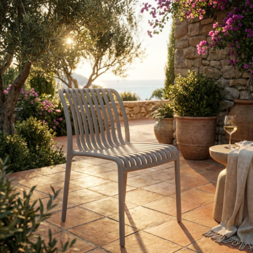 כיסא פלסטיק  ללא ידיות  דגם קליקו  קומפורט - צבע אפור כהה