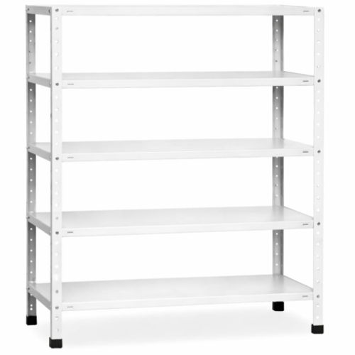 סט מדפי מתכת 5 קומות - 30/120/150 צבע לבן