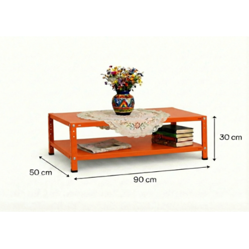 שולחן סלון מתכת 60/90 /50 צבע כתום 