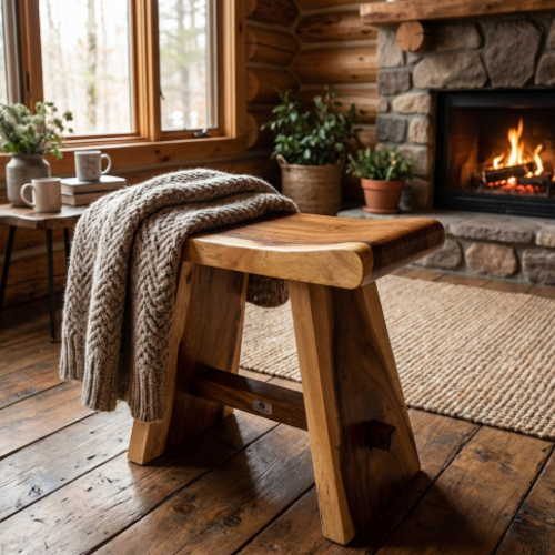 ספסל בנוי  בעבודת יד עץ טיק