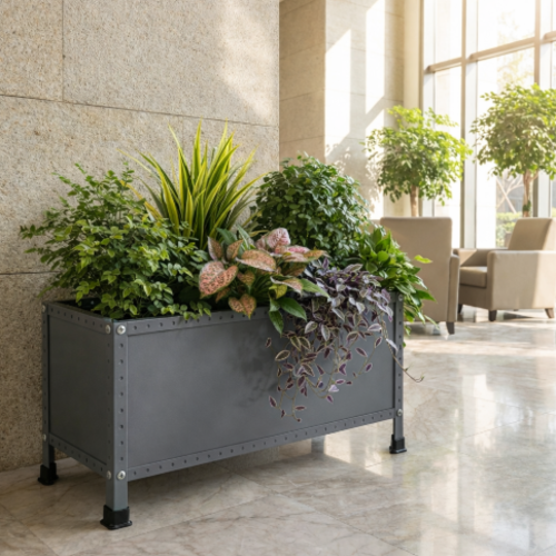 אדנית מתכת מודולוס UrbanBox 90 צבע אפור