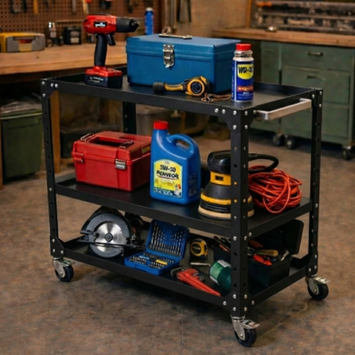 עגלת עבודה מודומוס דגם טורבו-רול 3 קומות צבע שחור