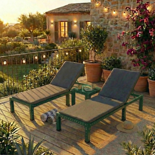 מודומוס TwinWave 192 סט 2 מיטות ושולחן צד - צבע ירוק