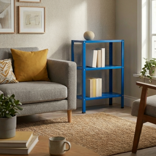 ספריית מתכת מודרנית ואלגנטית דגם אורבה - צבע כחול 30/60/60