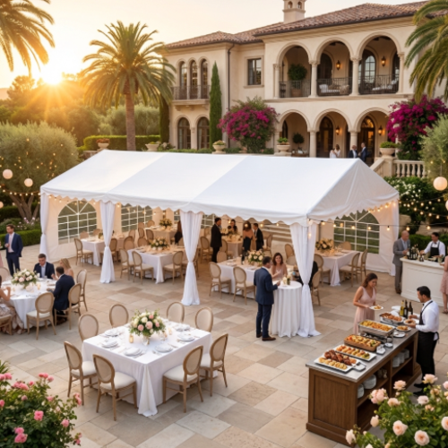 אוהל ארועים ויסטרו 5X12 PVC