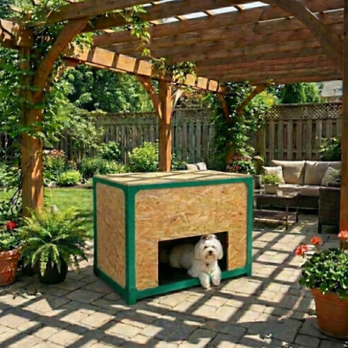 בית מודולרי לחיות מחמד דגם אורבן קיוב צבע ירוק