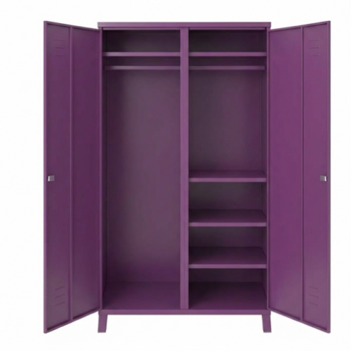 ארון הלבשה 2 דלתות + מקל תליה - צבע סגול 